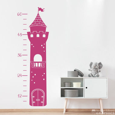 Princess Tower Growth Chart Decal - Girl Growth Chart - Princess Wall Decal - Girl Bedroom Decor