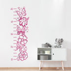 Girl Growth Chart Decal | Butterfly Growth Chart | Flower Vinyl | Girl Wall Decor