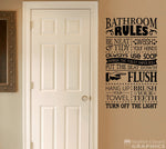 Bathroom Rules Wall Decal | Wall Sticker