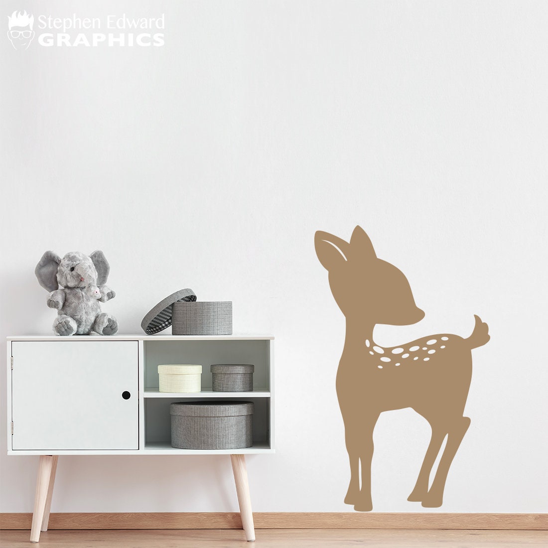 Fawn Wall Decal | Deer wall art | Woodland Vinyl Decor | Kids Bedroom Nursery
