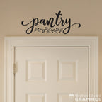 Pantry decal with vine graphic.