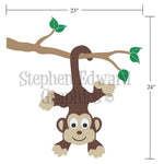 Monkey Wall Decal - Monkey on a Branch Vinyl Wall Art - Children Wall Decals