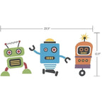 Cute Robots Decal - Group Vinyl Wall Art - Children Wall Decals