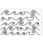 Curly Waves Wall Decal - Ocean Decor - Water Decal - Vinyl Wall Art