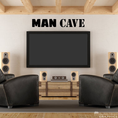 Man Cave Decal - Husband Gift - Man Wall Art