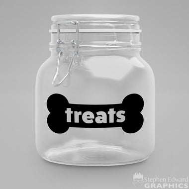 Dog Treats Decal | Dog Bone Jar Vinyl | Canister Sticker