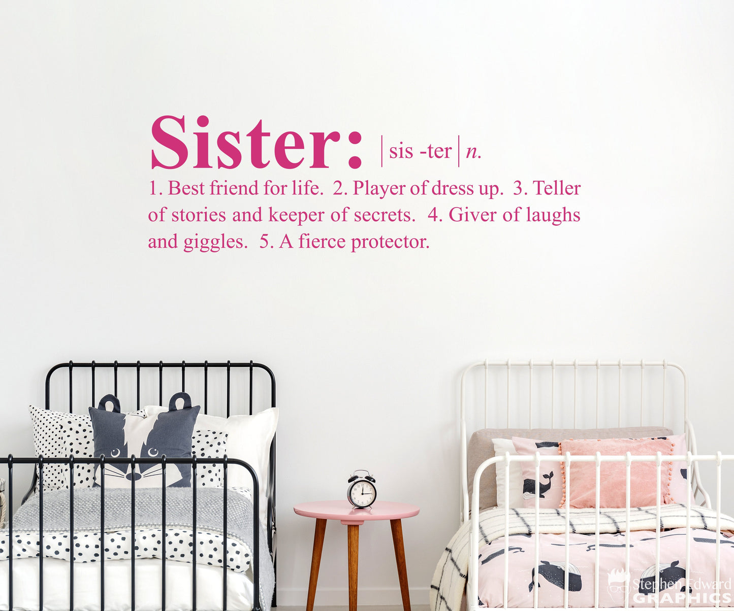 Sister Definition Decal - Shared Girl Bedroom Decor - Dictionary definition