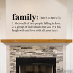 Family Definition Wall Decal | Dictionary definition Wall Art | Family Vinyl Decor