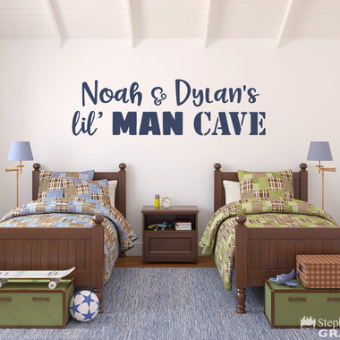lil Man Cave Personalized Decal | Boys Bedroom Decor | Brother Bedroom Vinyl Wall Art
