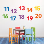 Number Set - Numbers 11-20 Wall Decals - Children Wall Art - Classroom Decor