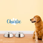 Personalized Name Decal with Pawprint - Custom Dog Pawprint Wall Decal - Dog Gift - Ver. 3