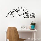 Mountain Sun Waves Decal - Nature Wall Decor - Adventurer