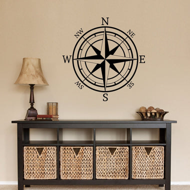 Compass Decal | Compass Rose Wall Decal | Directional Wall Sticker | Compass Vinyl | North South East West
