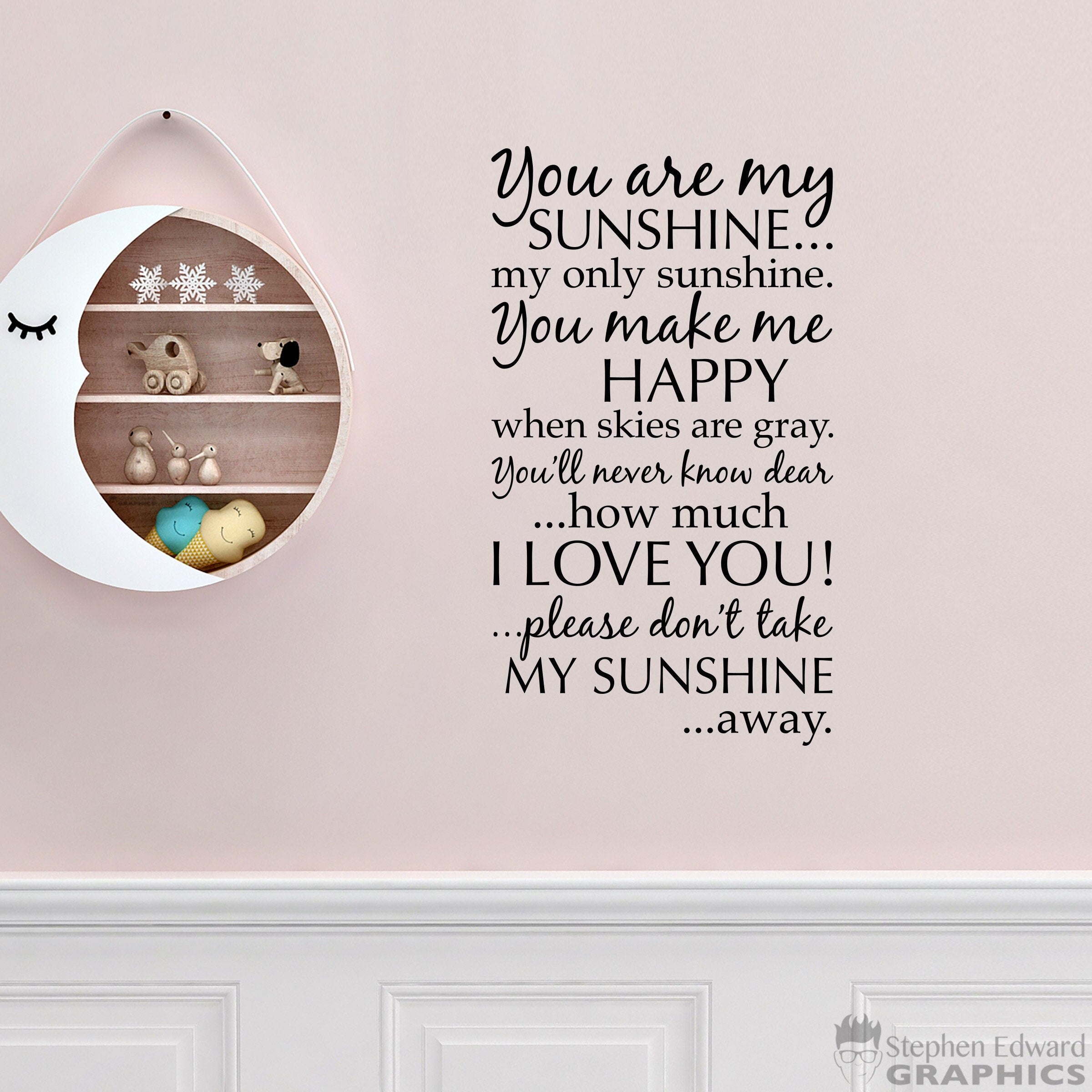 You are my Sunshine Decal - Sunshine Quote Wall Decal - You are my Sunshine Sticker