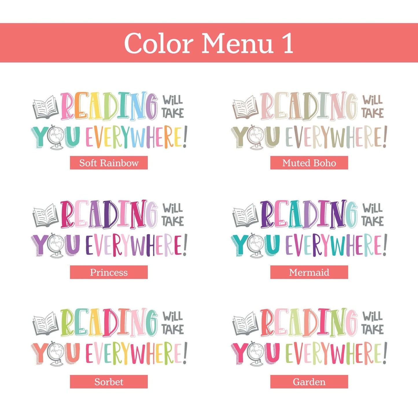 Reading Will Take You Everywhere Wall Decal | Inspirational Classroom Decor for Teachers and Kids | Motivational Quote Vinyl Sticker