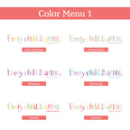 Every Child is an Artist Decal | Children Artwork Display Vinyl | Picasso Quote | Pastel Rainbow