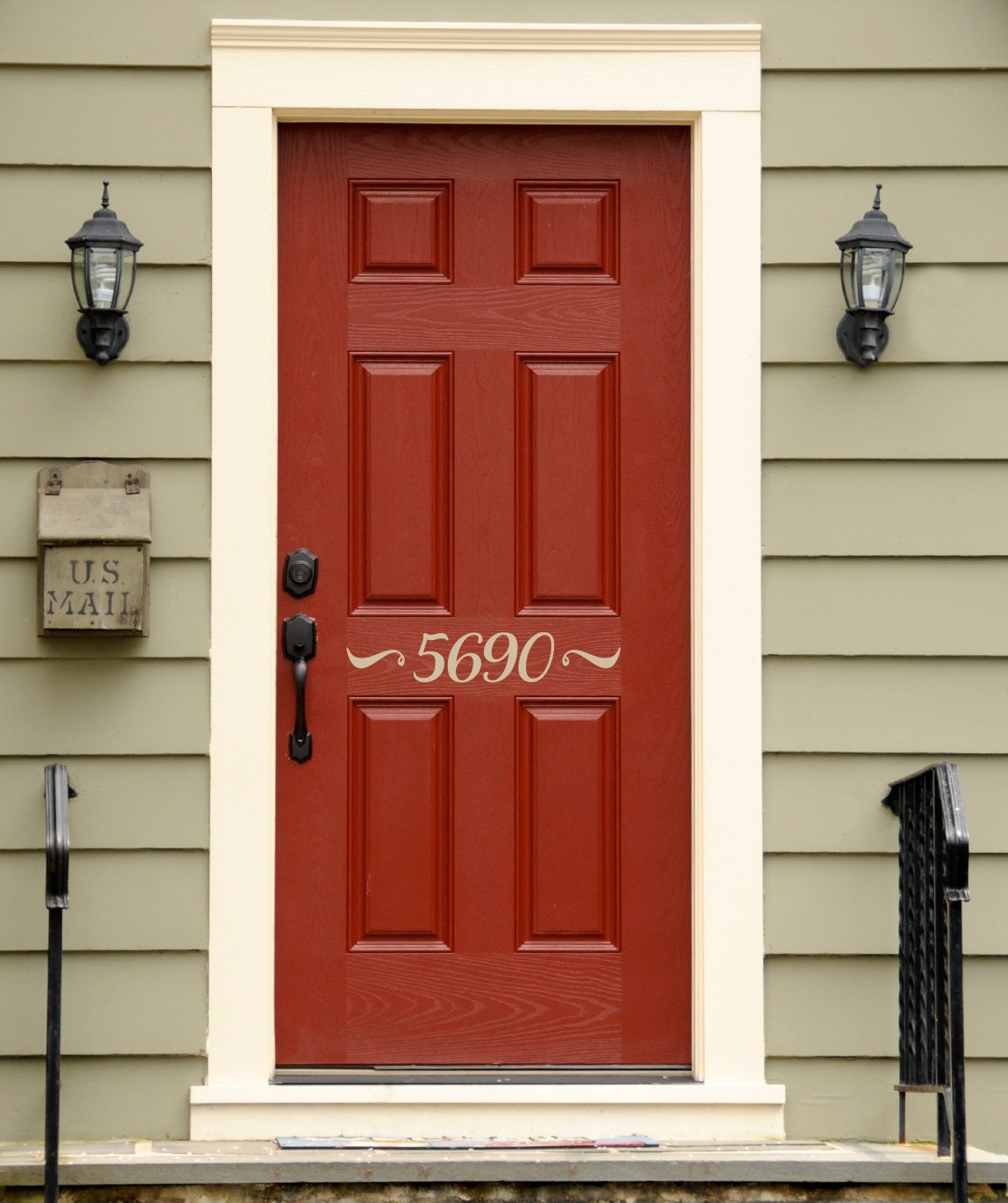 Address Decal | Front Door Numbers | Outdoor Script Vinyl Decal Ver. 2