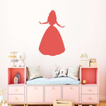 Princess Wall Decal | Girl Bedroom Decor | Princess with Crown Vinyl Wall Art
