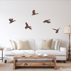 Duck Wall Decal Set | Mallard Ducks Flying | Man Cave Decor | Set of 5