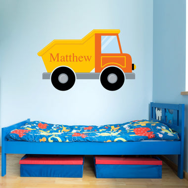 Personalized Dump Truck Decal . Boy Bedroom Decor.