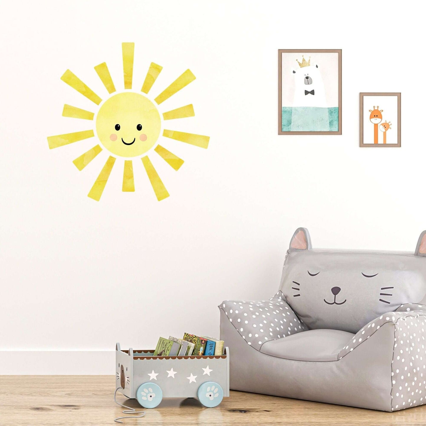 Watercolor Sun Decal | Children Wall Decor | Playroom Sun Vinyl
