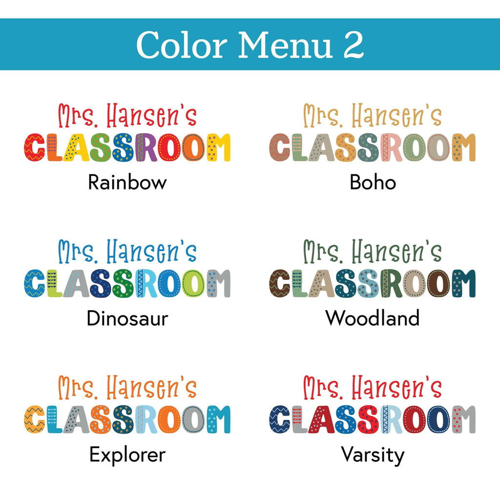 Classroom Decal with Personalized Teacher Name | School Wall Decor | Multiple Colors