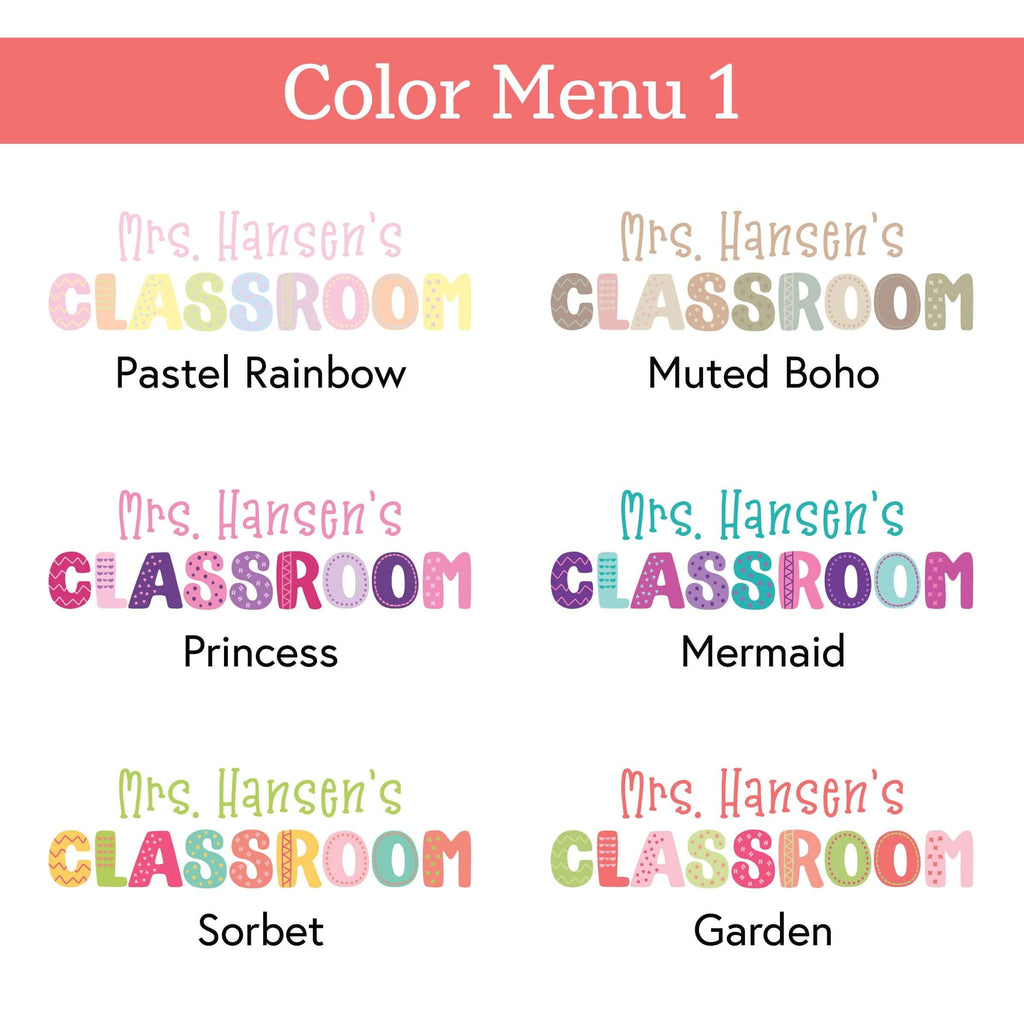 Classroom Decal with Personalized Teacher Name | School Wall Decor | Multiple Colors