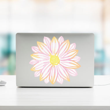 Light Pink Watercolor Flower Laptop and Tablet Decal | Sticker