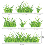 Multicolored Grass Decal Set | Set of 7 Grass Patches | Children Bedroom Decor