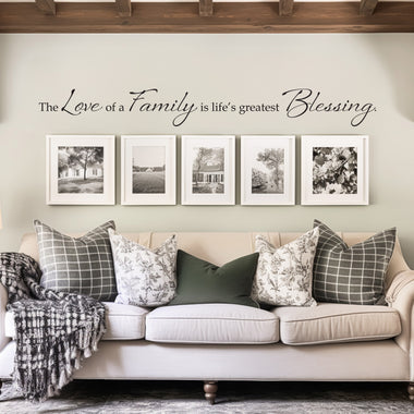 Love of a Family Wall Decal | Life's Greatest Blessing Vinyl | Picture Wall Decal | Large
