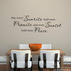 May every Sunrise Wall Decal - hold more Promise and every sunset hold more Peace Wall Decal - Quote Wall Art
