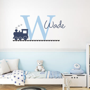 Train Wall Decal Set, Personalized Boy Decor