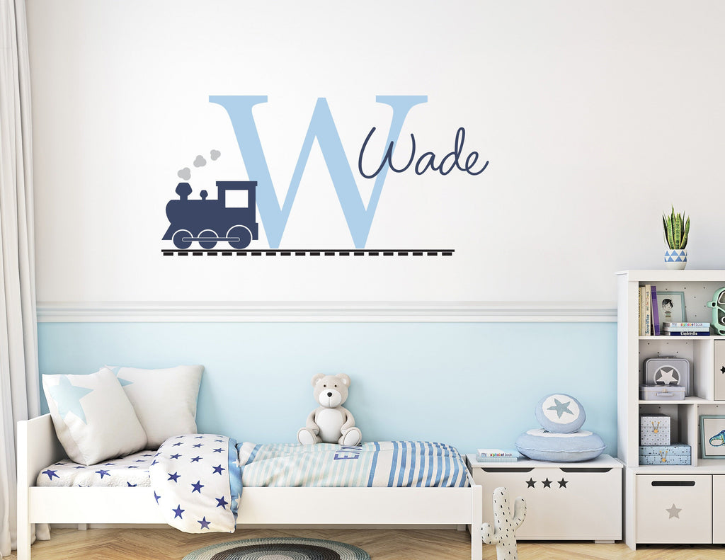 Train Wall Decal Set, Personalized Boy Decor