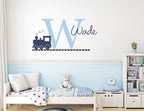 Train Wall Decal Set, Personalized Boy Decor