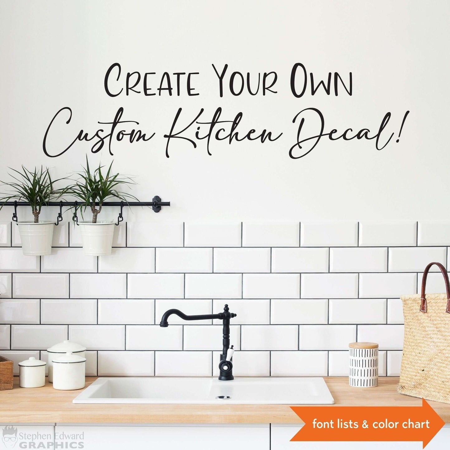 Custom Kitchen Decal | Create your own Decal | Design your own Kitchen Wall Art