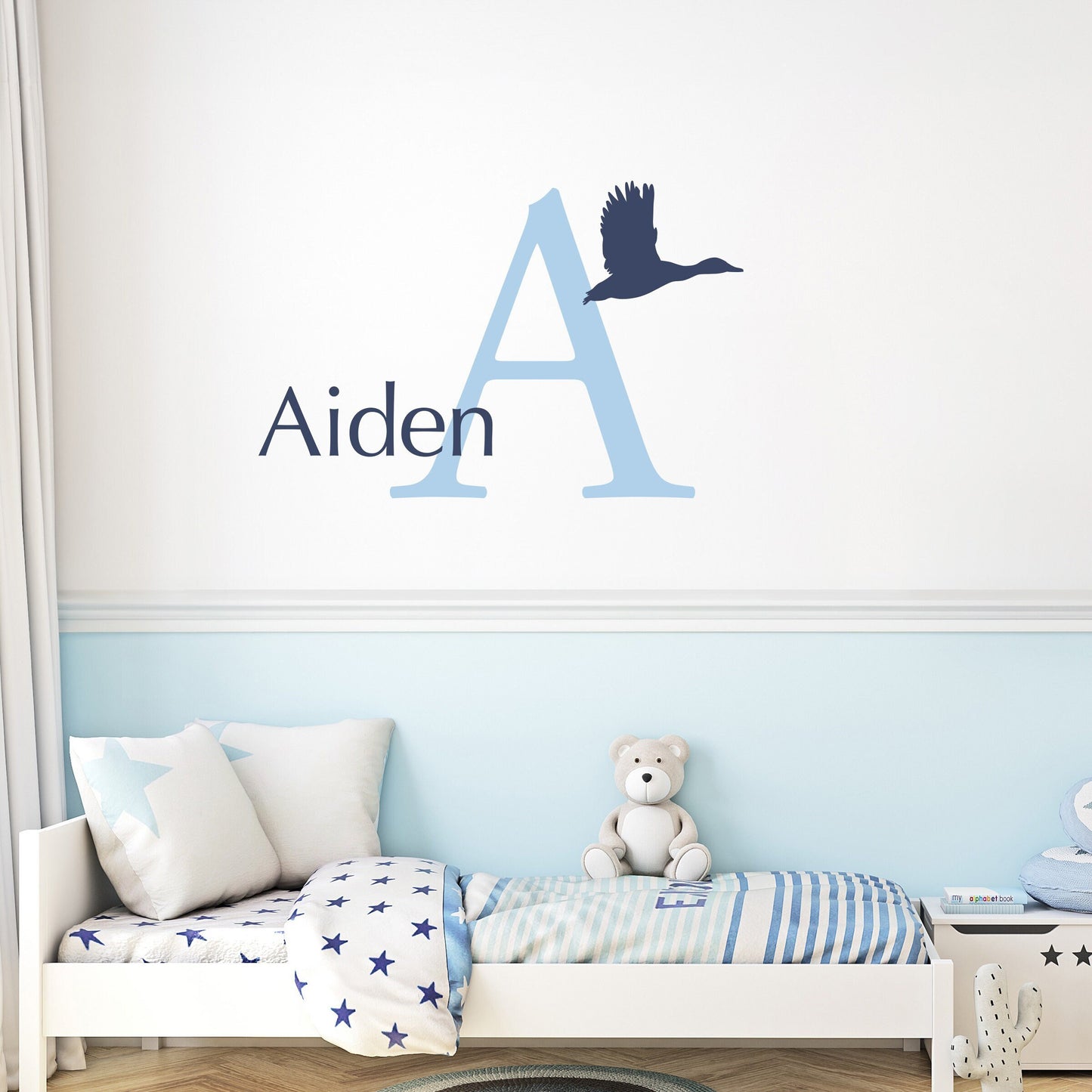 Personalized Name & Duck Decal | Boy Bedroom Decor Wall Sticker