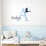 Personalized Name & Duck Decal | Boy Bedroom Decor Wall Sticker