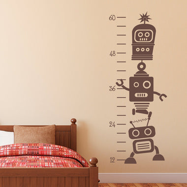Robot Growth Chart Wall Decal | Robot Vinyl | Children Bedroom Wall Decal