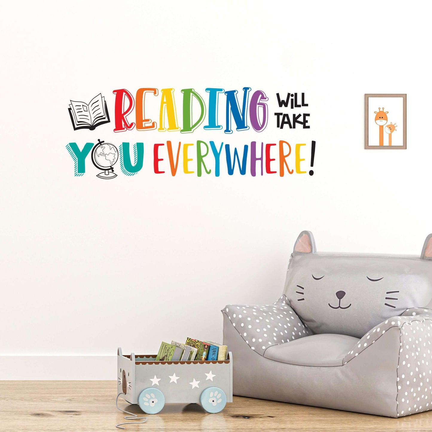 Reading Will Take You Everywhere Wall Decal | Inspirational Classroom Decor for Teachers and Kids | Motivational Quote Vinyl Sticker