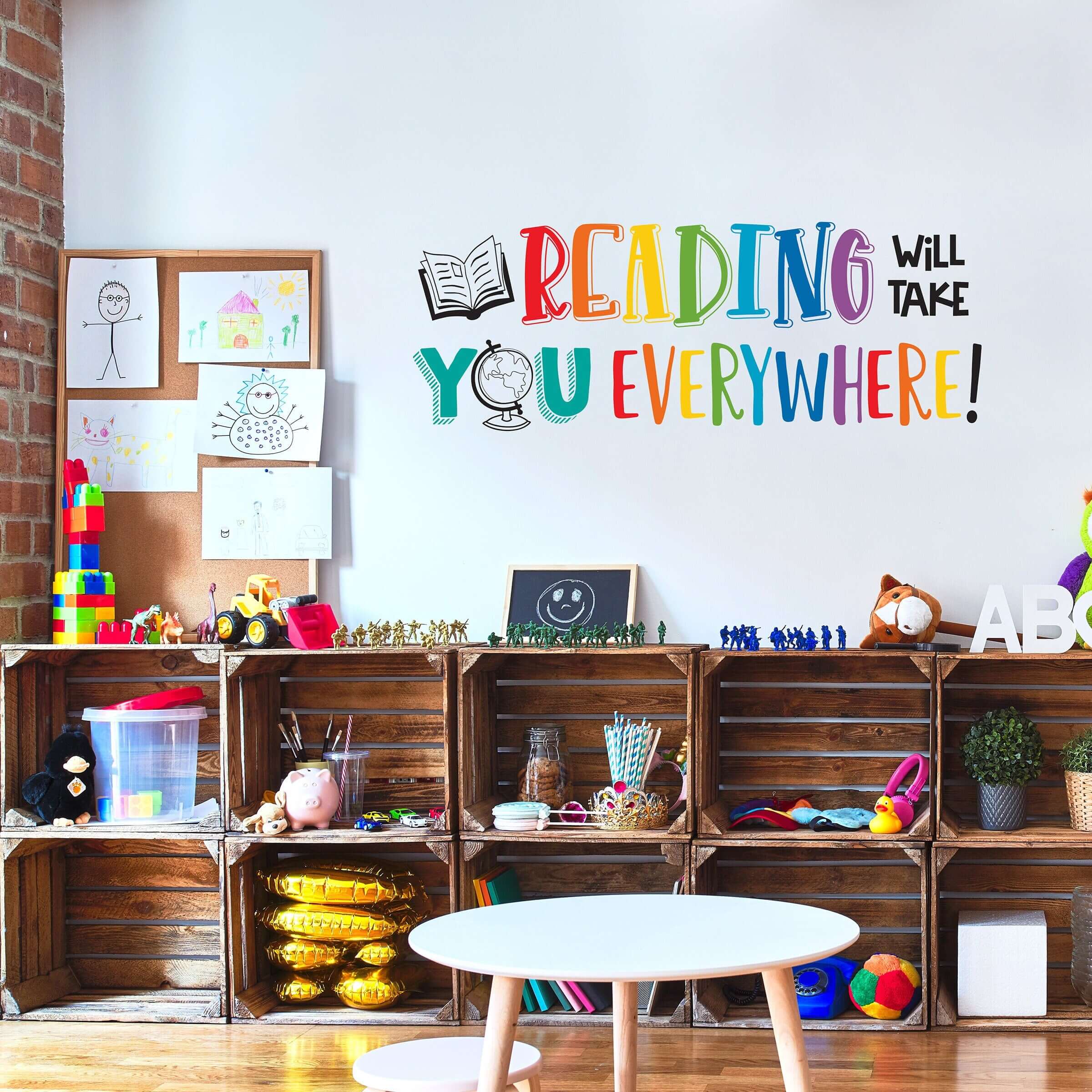 Reading Will Take You Everywhere Wall Decal | Inspirational Classroom Decor for Teachers and Kids | Motivational Quote Vinyl Sticker
