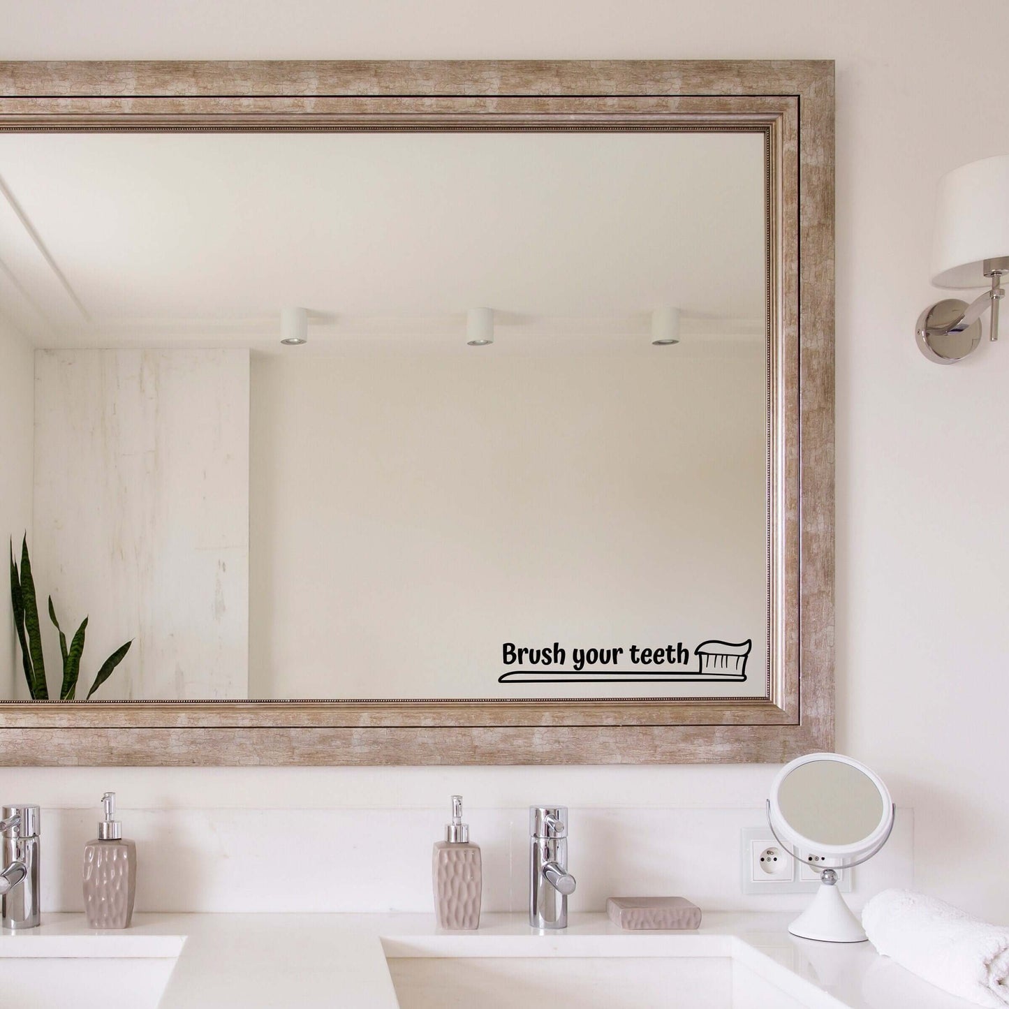 Brush your teeth Decal | Bathroom decal | Mirror decal