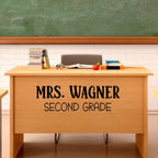 Teacher Name and Grade Decal. Whimsical font style. Classroom Decor.