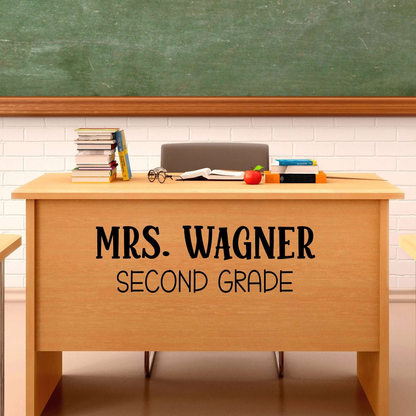 Teacher Name and Grade Decal. Whimsical font style. Classroom Decor.