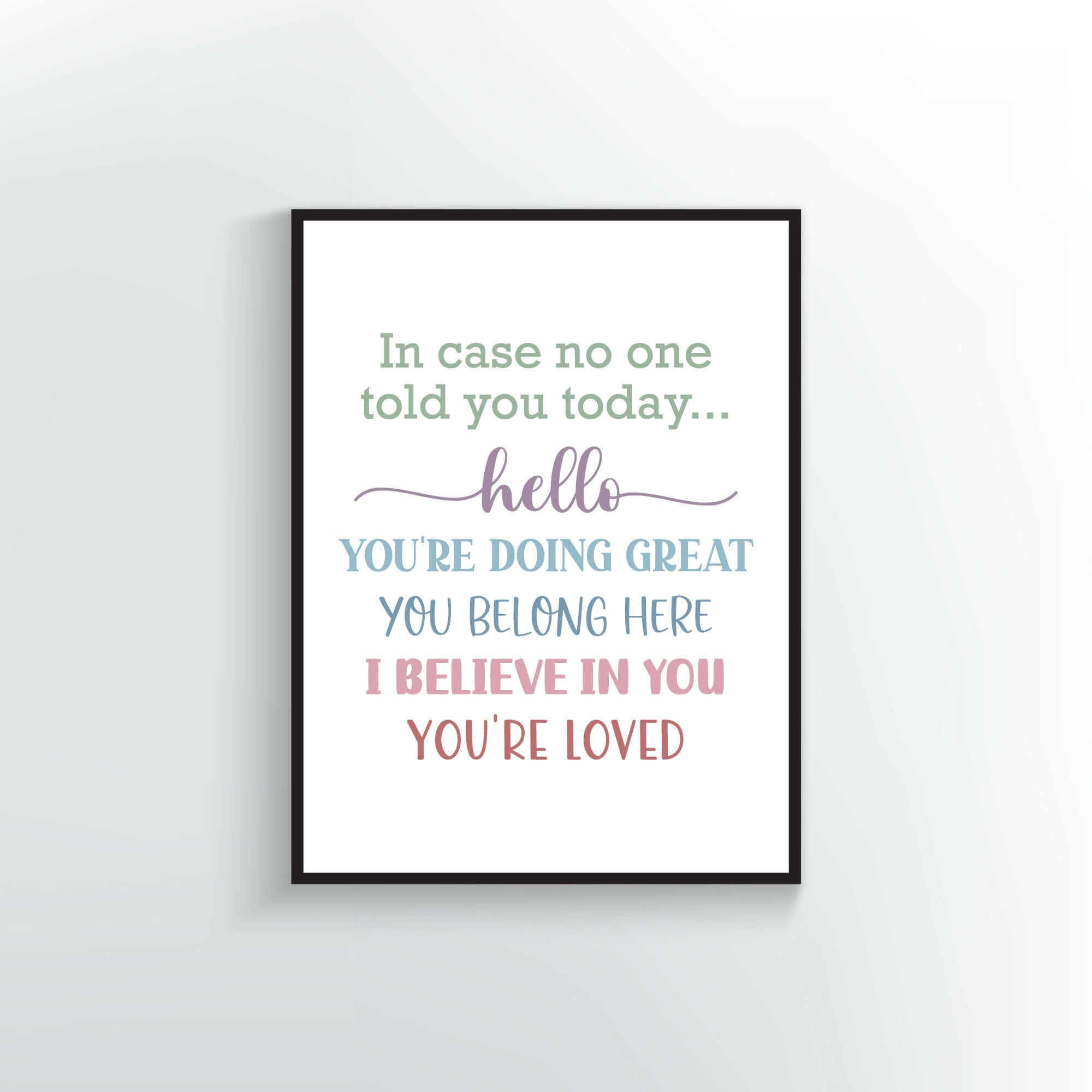 In case no one told you today quote. Wall Poster or Print.
