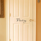 Pantry Door Decal. Script font.