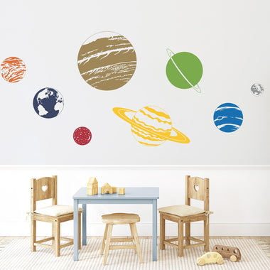 Solar System Decal Set. Children Wall Art.