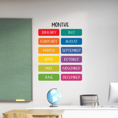 Months Wall Decal. Classroom Decor.