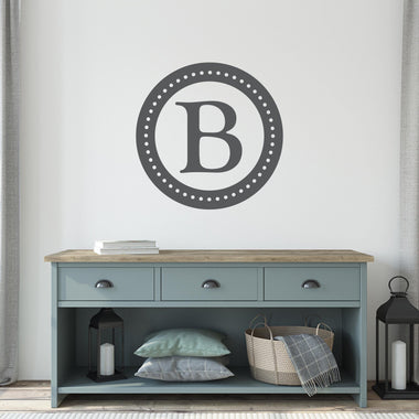 Personalized Circle Decal. Last name initial.