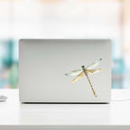 Dragonfly Laptop Decal. Watercolor style sticker.