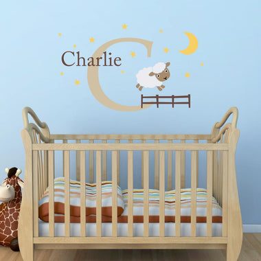 Personalized Sheep Decal Set. Nursery Decor. Farm theme.
